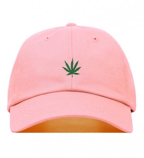 Marijuana Embroidered Baseball Unstructured Adjustable - Light Pink - CX187NIS95R