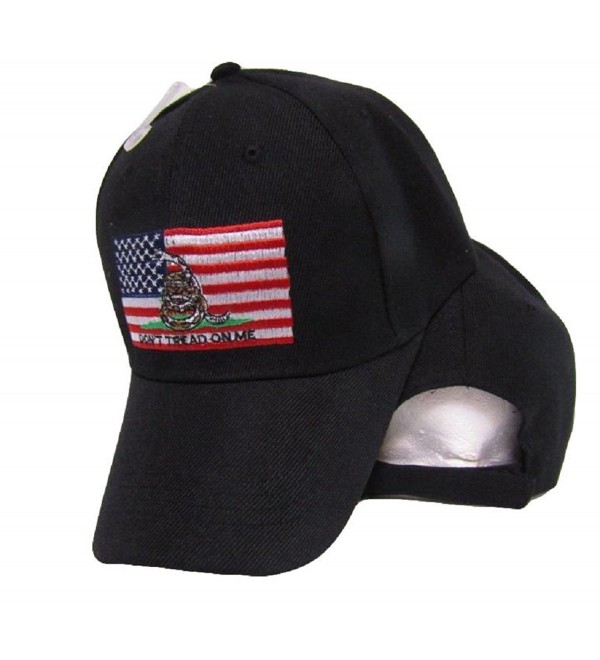 USA Gadsden Don't Tread On Me American Patch Black Embroidered Cap Hat - C8185XD4AMD
