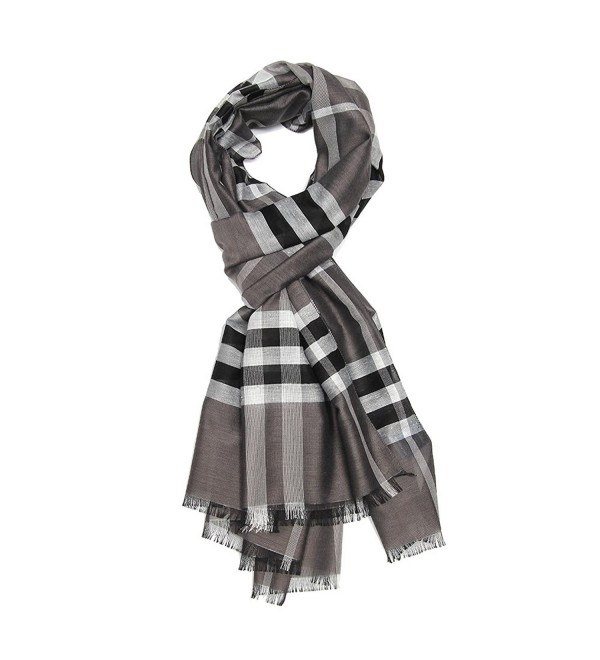 Long Check / Plaid Scarf Lightweight Polyester Shawl Multi Colors 74.8"27.5" - Color 4 - CF186IYQS0K