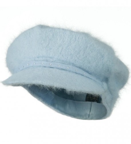 Rhinestones Angora Newsboy Hat - Light Blue W16S61C - CW110J661S7