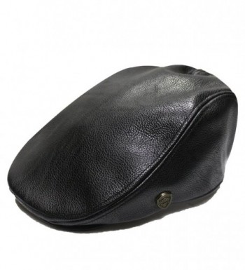 City Hunter Pml1100 Pamoa Faux Leather Classic ivy Cap (3 Colors) - Black - CE11GM0ELVN