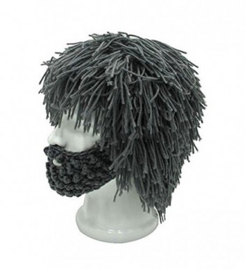 Men's Barbarian Knitted Beard Hats Warm Winter Caps Funny Party Mask ...
