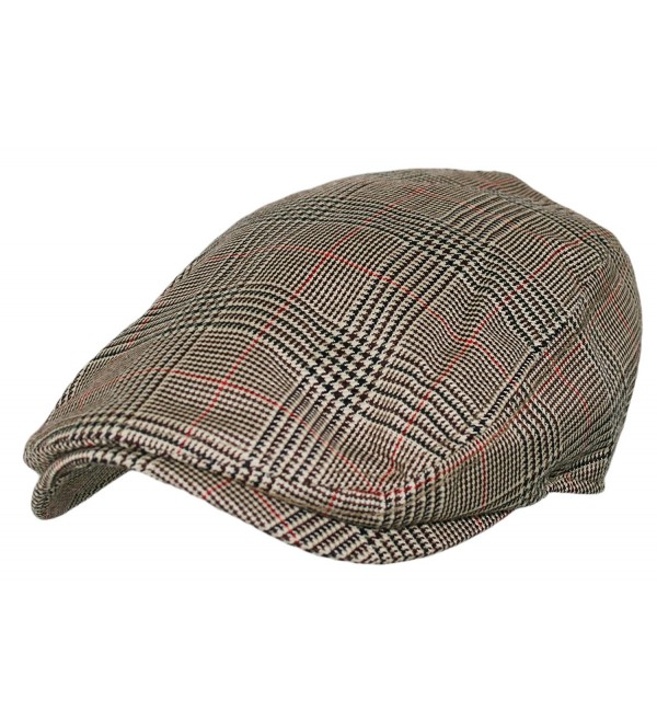 Plaid Pattern Ivy Driver Hunting Flat Newsboy Hat (Light Gold) - C011V8O4SF7