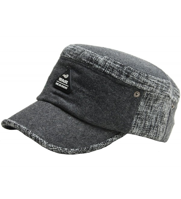 A121 Hot Fashion Winter Style Wool Warm Basic Design Army Cap Cadet Military Hat - Gray - CC12BZ0G64J
