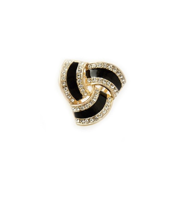 Fashion Scarf Ring Buckle Scarf Clip Triple Slide Jewelry Shiny Clothing - Gold Black - CG187I3RAO6