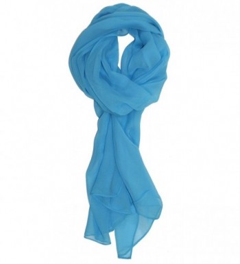 Ted and Jack - Solid Color Silk Blend Lightweight Accent Scarf - Sky Blue - CU12LX47S6R