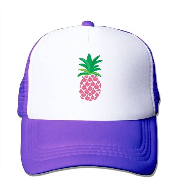 Adult Pink Pineapple Mesh Football Visor Cap Black - Purple - CF187QYW55T