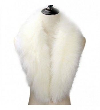 Dikoaina Extra Large Women's Faux Fur Collar for Winter Coat - White - CJ12K77TN8R