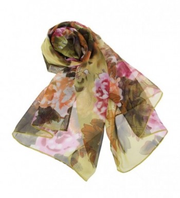 ChikaMika Chiffon Scarves Lightweight Green