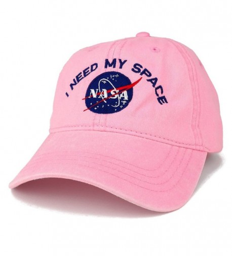 NASA I NEED MY SPACE Embroidered Washed Cotton Cap - Pink - CT12CF1TT8H