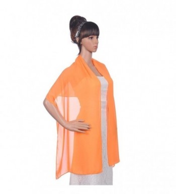 Vimans Fashion Long Chiffon Bridal Evening Shawls Scarves Wrap/Stole/Pashmina - Orange - CT128BQWPZ9