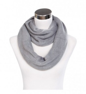 Premium Fine Knit Solid Color Winter Infinity Loop Circle Scarf -Diff Colors - Grey - CI129R2XHFX