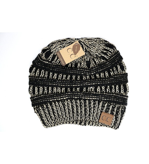 Crane Clothing Co. Women's Metallic CC Beanies - Metallic Black/Gold - CC1859OI92E