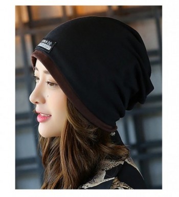 No.66 Town Unisex Adult Cotton Slouchy Beanie Skull Cap Cycling Hat Mult Colors - Black - C412N38ZJHM