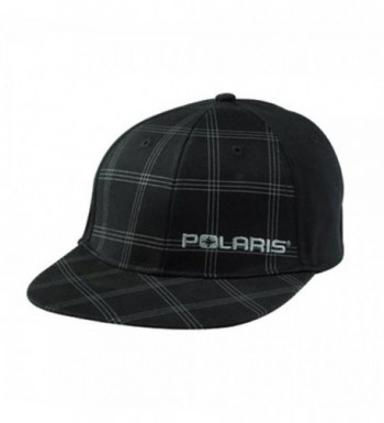 Polaris Black Plaid Checkered Teton Fitted Baseball Cap Hat Size S/M - C612K98WNEZ