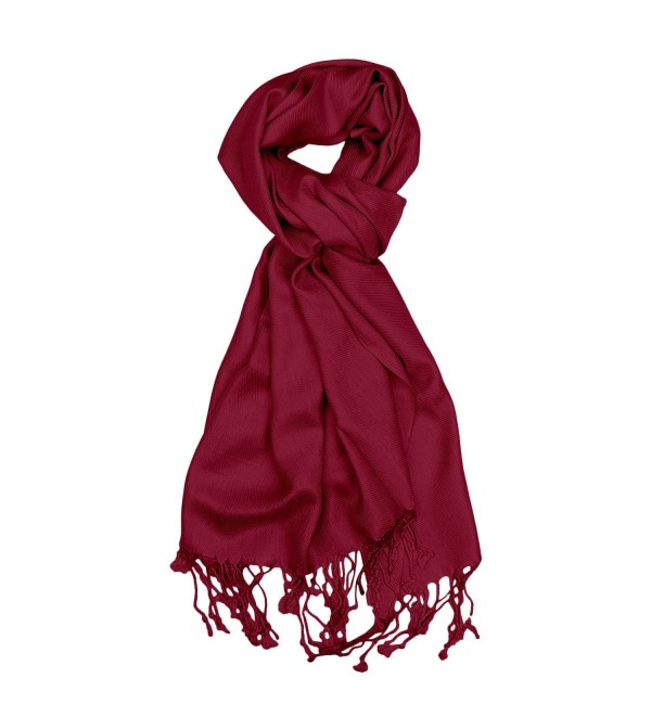 Cashmere Winter Solid Luxurious Shawls Wine Red CT1887SOLE7