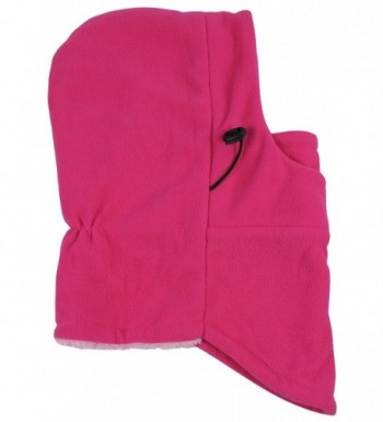 N'Ice Caps Adults Unisex Sherpa Lined Multi Layered Fleece Balaclava Face Mask - Fuchsia - CG12LJLIJX5