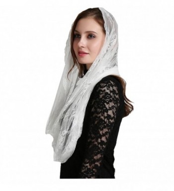 Catholic chapel veil infinity scarf mantilla floral lace veil v41 - Wrap - C5186ASYLI3