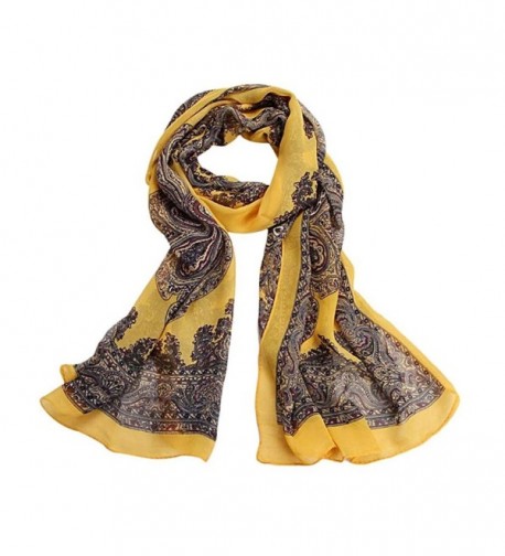 AutumnFall Women Fashion Lady Long Soft Chiffon Scarf Wrap Shawl Stole Scarves - Yellow - CZ1257RFW5F