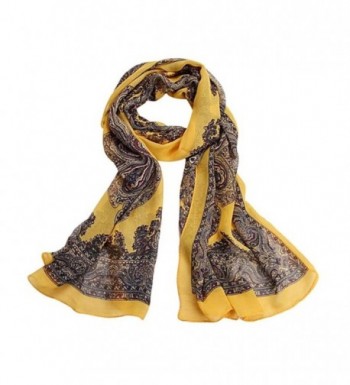 AutumnFall Women Fashion Lady Long Soft Chiffon Scarf Wrap Shawl Stole Scarves - Yellow - CZ1257RFW5F