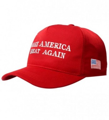 Evaliana Make American Great Again Adjustable Baseball Cap Flag Embroidered Hat - Red - CA12OCEAZOR