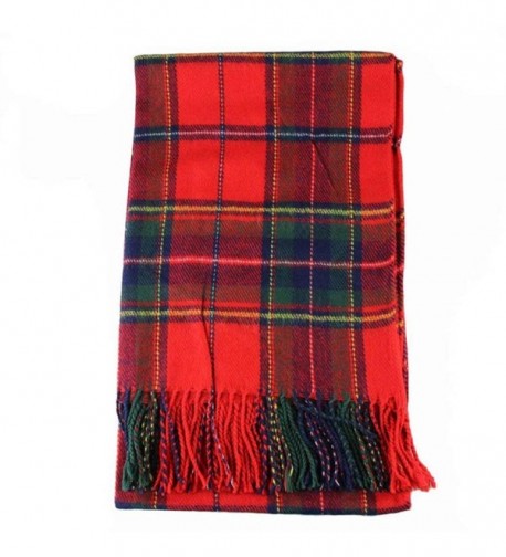 Creazy New Women Winter Infinity Blanket Oversized Shawl Plaid Check Tartan Scarf Wrap - Red - CX127QACF37