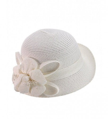 NYFASHION101 Cloche Bucket Flower Ribbon