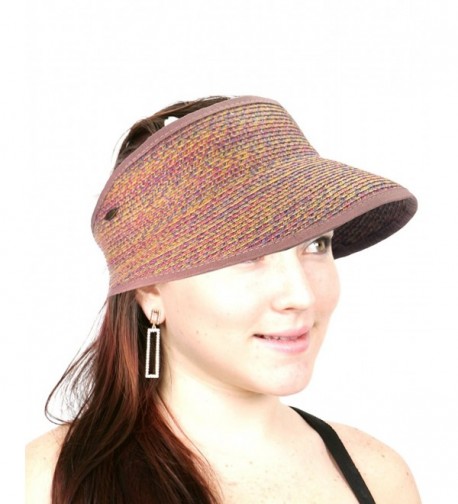 NYFASHION101 Multicolor Travel Friendly Packable Wide Brim Roll Up Visor - Purple Mix - C811WYQX1LP