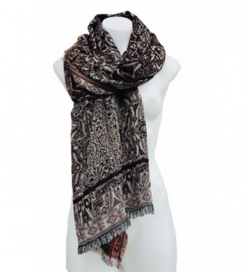 Women's Soft & Silky Luxury Pashmina Scarf Shoulder Wrap Shawl Brown ...