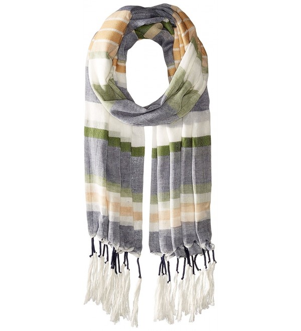 Steve Madden Women's Variegated Srtipe Scarf With Tassels - Olive - CV12NA2KJMK