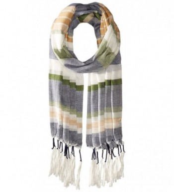 Steve Madden Women's Variegated Srtipe Scarf With Tassels - Olive - CV12NA2KJMK