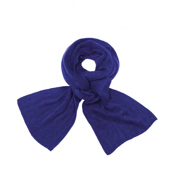 Dahlia Women's Super Soft Cashmere-Feel Winter Scarf - Solid Color - Blue - CR11QWMLBX7