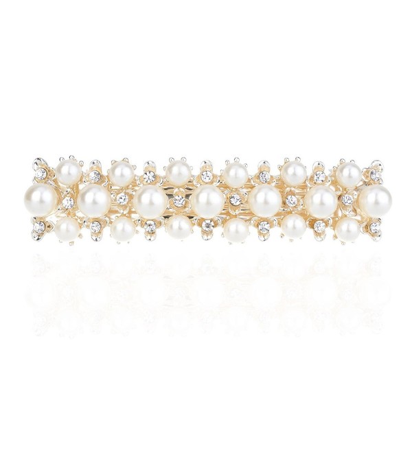 IPINK Rhinestone Crystal Hair Clip Pearl Barrette Hair Accessories - Style 1 - C611W1F9T3D