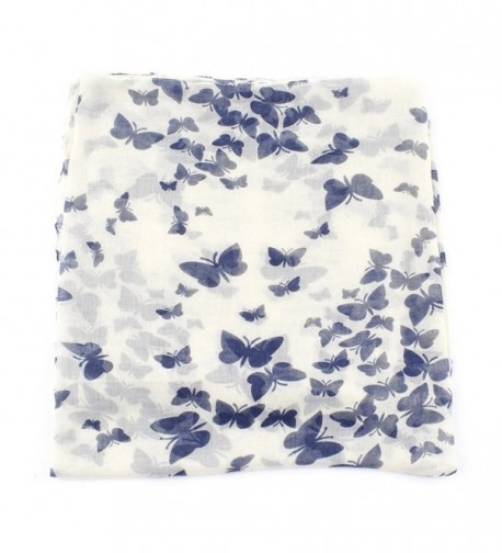 ctshow butterfly Print Voile Print Scarf Fashionable Women Scarves shawl - White and Gray - CQ183R0SH8R