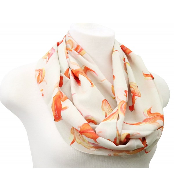 Goldfish infinity scarf beige loop scarf Birthday gift for her anniversary present - CV186R25K9I