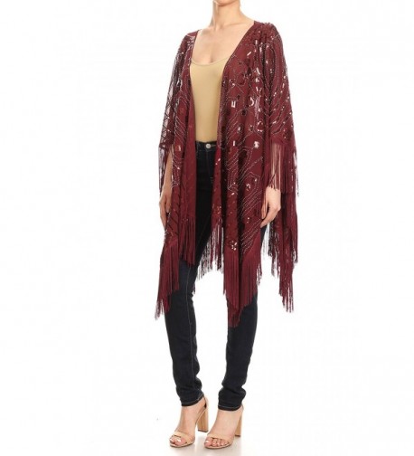 Anna Kaci Oversized Evening Burgundy Onesize in Fashion Scarves