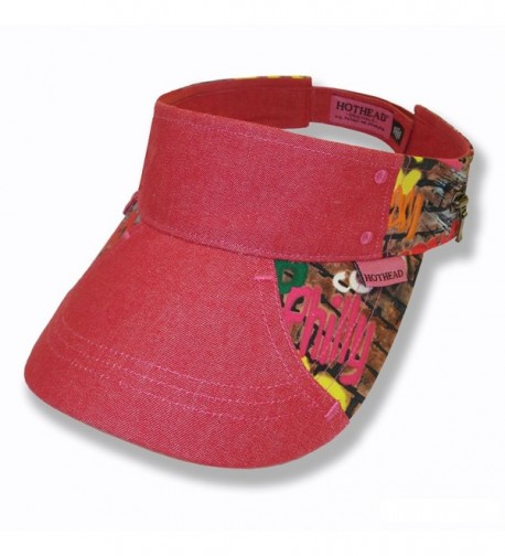 Hothead Wide Brim Sun Visor Hat in Graffiti with Red Denim - CF11D0VA60B