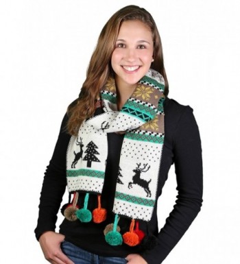 Funky Junque's Not Ugly Long Christmas Outdoor/Indoor Reversible Knit Scarf - Black - CM1281ONXED