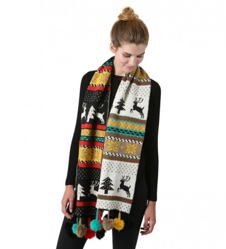 S 723 06 Christmas Reversible Scarf Black