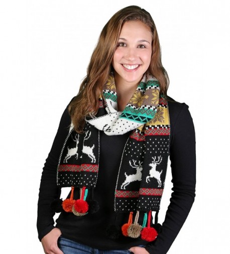 S 723 06 Christmas Reversible Scarf Black in Fashion Scarves