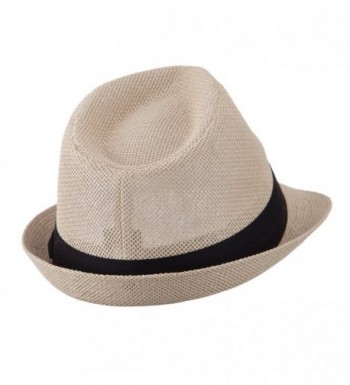 Pleated Hat Band Straw Fedora