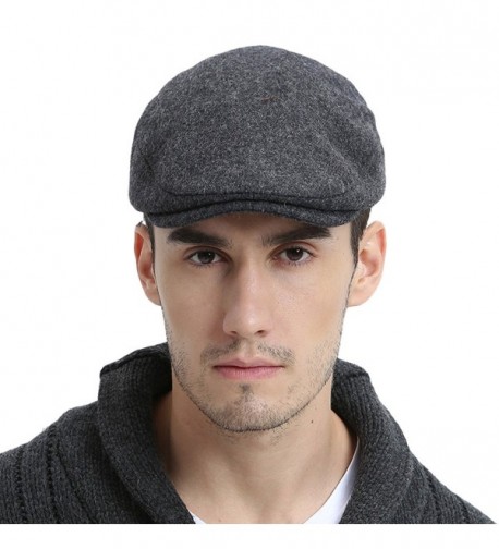 Mens Winter Wool Irish Tweed Caps newsboy Flat Cap Back Adjustable ...