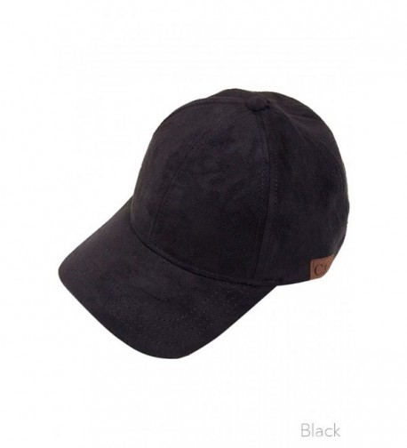 ScarvesMe CC Brand Suede Adjustable Baseball Cap - Black - CC12FHB7RTP