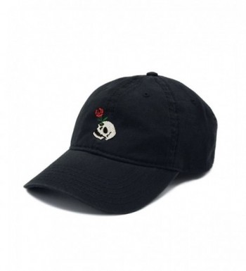 Riot Society Embroidered Adjustable Dad Hats - Skull Rose (Black) - CH18C5RZNL6