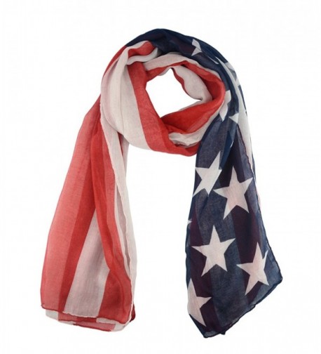 Lenikis Vintage American USA Flag Soft Light Weight Scarves - Usa Flag - CW126PPN4PN