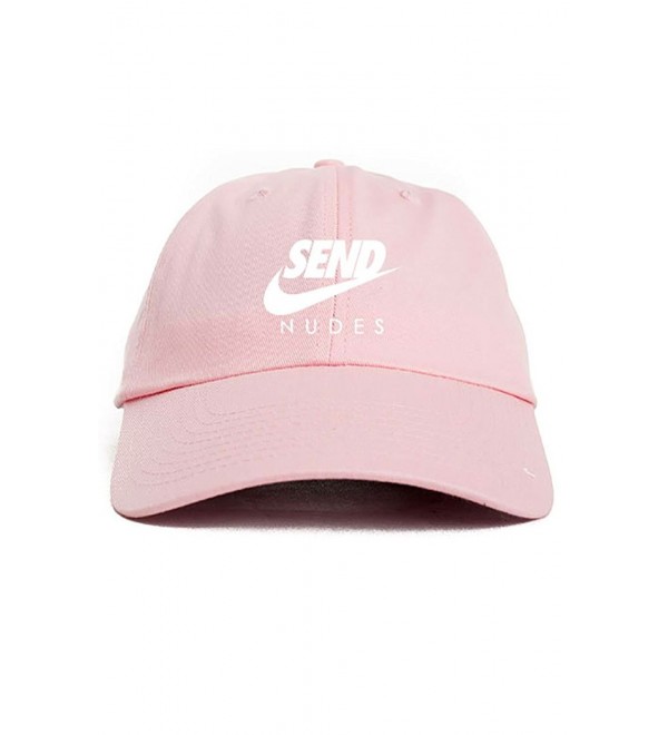 Send Nudes Unstructured Baseball Dad Hat Cap - Pink - C412O7H0MPN