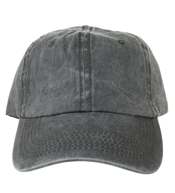 Charcoal Washed Dad Hat Baseball Cap Polo Style Unconstructed - CI12O0RVZBU