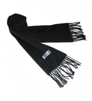 100% 2Ply Pure Cashmere Premium Handmade Classic Womens Neck Scarf Solid Black - C811R4OHMZ3