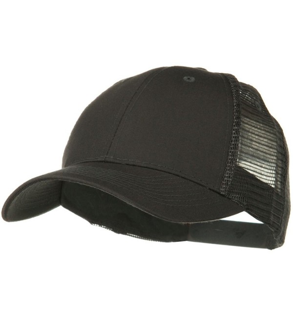 Solid Cotton Twill Low Profile Nylon Mesh Back Cap - Charcoal Grey - CC11918EVPT