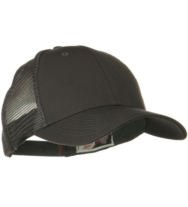 Solid Cotton Twill Low Profile Nylon Mesh Back Cap Charcoal Grey ...